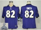 2013 Super Bowl XLVII NEW Baltimore Ravens 82 Torrey Smith Purple Jerseys (Game)