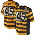 Mens Nike Pittsburgh Steelers #45 Roosevelt Nix Elite Yellow Black Alternate 80TH Anniversary Throwback NFL Jersey