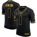 Nike Patriots #1 Cam Newton Black Gold 2020 Salute To Service Limited Jersey