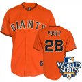 2010 world series patch mlb san francisco giants #28 posey orange