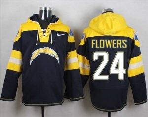 Nike San Diego Chargers #24 Brandon Flowers Navy Blue Player Pullover Hoodie