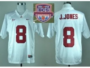 2013 BCS National Championship Alabama Crimson #8 J JONES white NCAA Football Jerseys