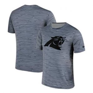 Men\'s Carolina Panthers Nike Gray Black Striped Logo Performance T-Shirt