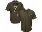 Youth Majestic Toronto Blue Jays #7 B.J. Upton Replica Green Salute to Service MLB Jersey