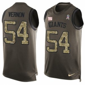 Men\'s Nike New York Giants #54 Olivier Vernon Limited Green Salute to Service Tank Top NFL Jersey