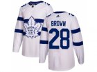Men Adidas Toronto Maple Leafs #28 Connor Brown White Authentic 2018 Stadium Series Stitched NHL Jersey