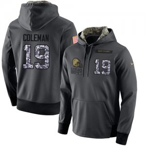 NFL Mens Nike Cleveland Browns #19 Corey Coleman Stitched Black Anthracite Salute to Service Player Performance Hoodie