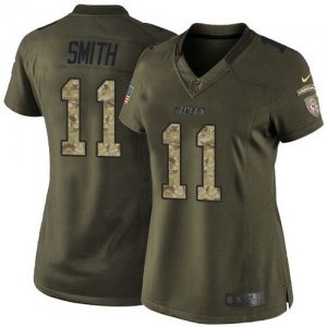 Women Nike Kansas City Chiefs #11 Alex Smith Green Salute to Service Jerseys