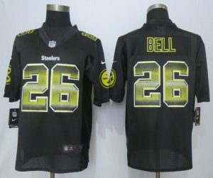 2015 New Nike Pittsburgh Steelers #26 Bell Black Strobe Jerseys(Limited)