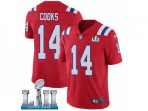 Men Nike New England Patriots #14 Brandin Cooks Red Alternate Vapor Untouchable Limited Player Super Bowl LII NFL Jersey