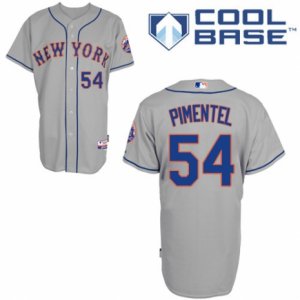 Men\'s Majestic New York Mets #54 Stolmy Pimentel Replica Grey Road Cool Base MLB Jersey