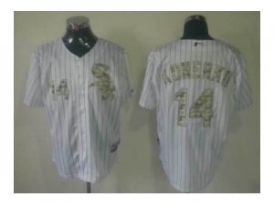 mlb jerseys chicago white sox #14 paul konerko white[number camo](black stripe)