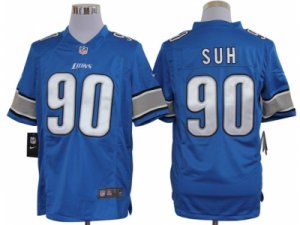 Nike NFL Detroit Lions #90 Ndamukong Suh Blue Jerseys(Limited)