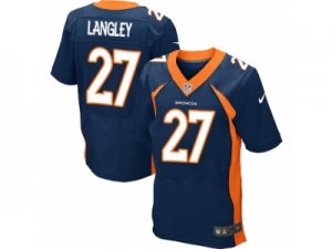 Mens Nike Denver Broncos #27 Brendan Langley Elite Navy Blue Alternate NFL Jersey