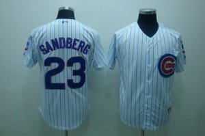 mlb chicago cubs #23 sandberg white(blue strip)