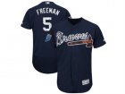 Men Atlanta Braves #5 Freddie Freeman Majestic Navy 2018 Spring Training Flex Base Player Jersey