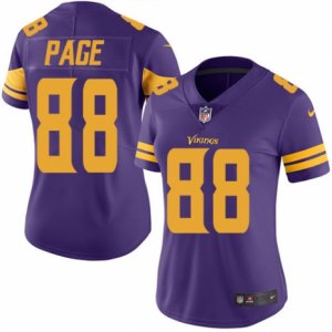Women\'s Nike Minnesota Vikings #88 Alan Page Limited Purple Rush NFL Jersey