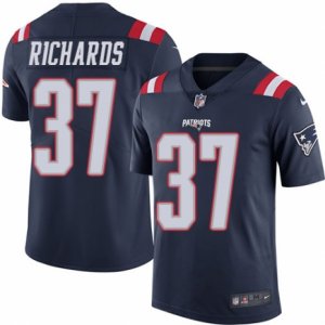 Mens Nike New England Patriots #37 Jordan Richards Limited Navy Blue Rush NFL Jersey