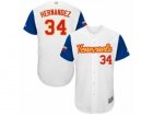 Mens Venezuela Baseball Majestic #34 Felix Hernandez White 2017 World Baseball Classic Authentic Team Jersey
