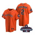 Astros# 2 Alex Bregman Orange 2022 World Series Champions Cool Base Jersey