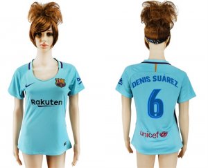 2017-18 Barcelona 6 DENIS SUAREZ Away Women Soccer Jersey