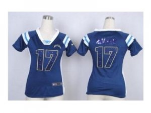 Nike women jerseys san diego chargers #17 philip rivers blue[fashion Rhinestone sequins]