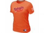 Women MLB Washington Nationals Orange Nike Short Sleeve Practice T-Shirt