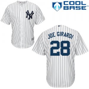 Men\'s Majestic New York Yankees #28 Joe Girardi Authentic White Home MLB Jersey