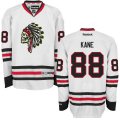 Mens Chicago Blackhawks #88 Patrick Kane Reebok Premier White Skull Ice Hockey Jersey