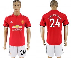 2017-18 Manchester United 24 FOSU MENSAH Home Soccer Jersey