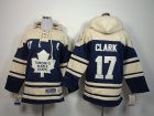 Youth nhl toronto maple leafs #17 clark blue-cream[pullover hooded sweatshirt][patch C]