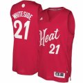 Mens Adidas Miami Heat #21 Hassan Whiteside Authentic Red 2016-2017 Christmas Day NBA Jersey