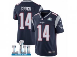 Men Nike New England Patriots #14 Brandin Cooks Navy Blue Team Color Vapor Untouchable Limited Player Super Bowl LII NFL Jersey