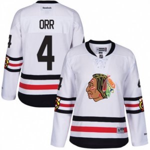 Womens Reebok Chicago Blackhawks #4 Bobby Orr Authentic White 2017 Winter Classic NHL Jersey