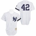 Mens Mitchell and Ness Practice New York Yankees #42 Mariano Rivera Authentic White Throwback MLB Jersey