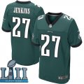 Men Nike Philadelphia Eagles #27 Malcolm Jenkins Green 2018 Super Bowl LII Elite Jersey