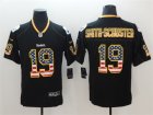 Nike Steelers #19 JuJu Smith-Schuster Black USA Flag Color Rush Limited Jersey