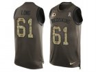 Mens Nike Washington Redskins #61 Spencer Long Limited Green Salute to Service Tank Top NFL Jersey