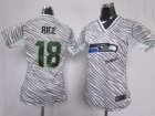 Nike Women Seattle Seahawks #18 Sidney Rice FEM FAN Zebra Jerseys