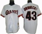 mlb San Francisco Giants #43 Dave Dravecky m&n White