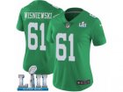 Women Nike Philadelphia Eagles #61 Stefen Wisniewski Limited Green Rush Vapor Untouchable Super Bowl LII NFL Jersey