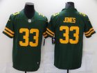 Men Green Bay Packers #33 Aaron Jones Green Yellow 2021 Vapor Untouchable Stitched NFL Nike Limited Jersey
