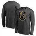 Mens Vegas Golden Knights Fanatics Branded Dark Grey Heather Primary Logo Long Sleeve T-Shirt
