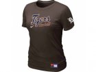 Women Detroit Tigers Nike Brown Short Sleeve Practice T-Shirt