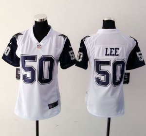 Women Nike Dallas Cowboys #50 Sean Lee White Rush Jersey