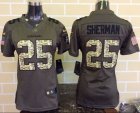 Women Nike Seattle Seahawks #25 Richard Sherman Green Salute to Service Jerseys