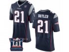 Mens Nike New England Patriots #21 Malcolm Butler Elite Navy Blue Team Color Super Bowl LI Champions NFL Jersey