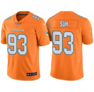 Mens Miami Dolphins #93 Ndamukong Suh Orange Color Rush Limited Jersey