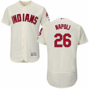 Men\'s Majestic Cleveland Indians #26 Mike Napoli Cream Flexbase Authentic Collection MLB Jersey