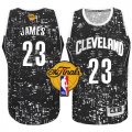Men's Adidas Cleveland Cavaliers #23 LeBron James Swingman Black City Light 2016 The Finals Patch NBA Jersey